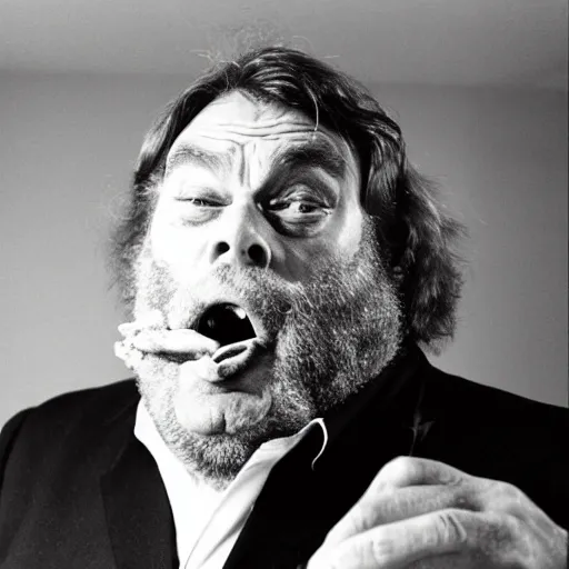 Image similar to brian blessed swallowing a fish whole