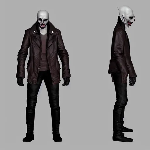 a digital art portrait of vampire biker character Stable Diffusion