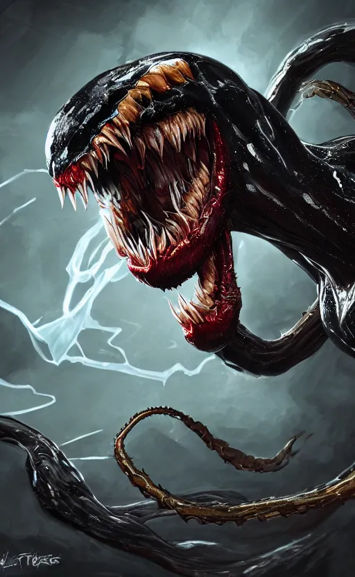 Image similar to venom as the scariest flash, dynamic lighting, fantasy concept art, trending on art station, stunning visuals, creative, cinematic, ultra detailed, ray tracing, sun rays, hyper realistic