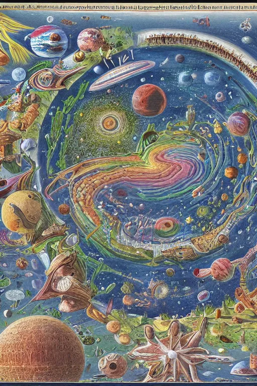 Prompt: a map of another galaxy, codex seraphinianus,