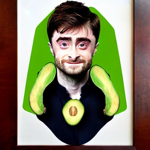 Image similar to daniel radcliffe is the seed of an avocado, detailed, hyperrealist, surrealist, 8 k