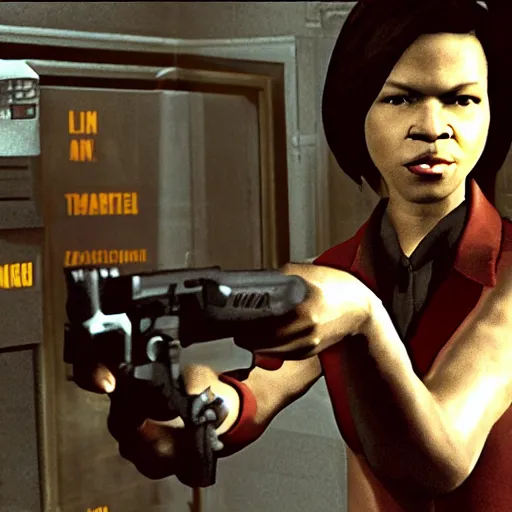 Image similar to Condoleezza Rice in Resident Evil on the original Playstation, game screenshot