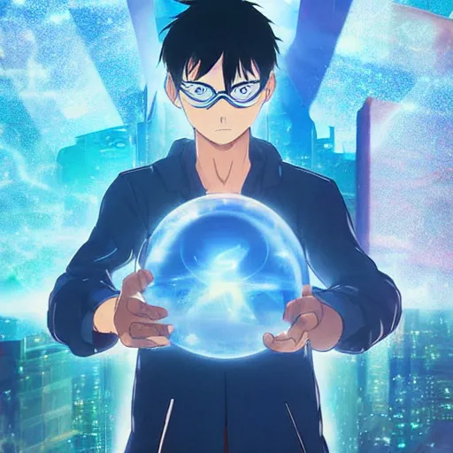 super power anime from the future - illustration background ilustração do  Stock