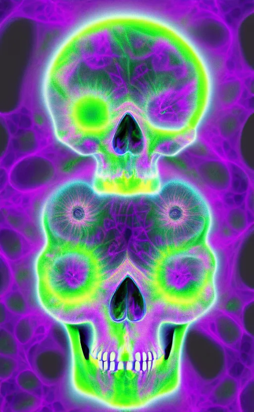 Image similar to skull made of Fractal flame, psychedelic