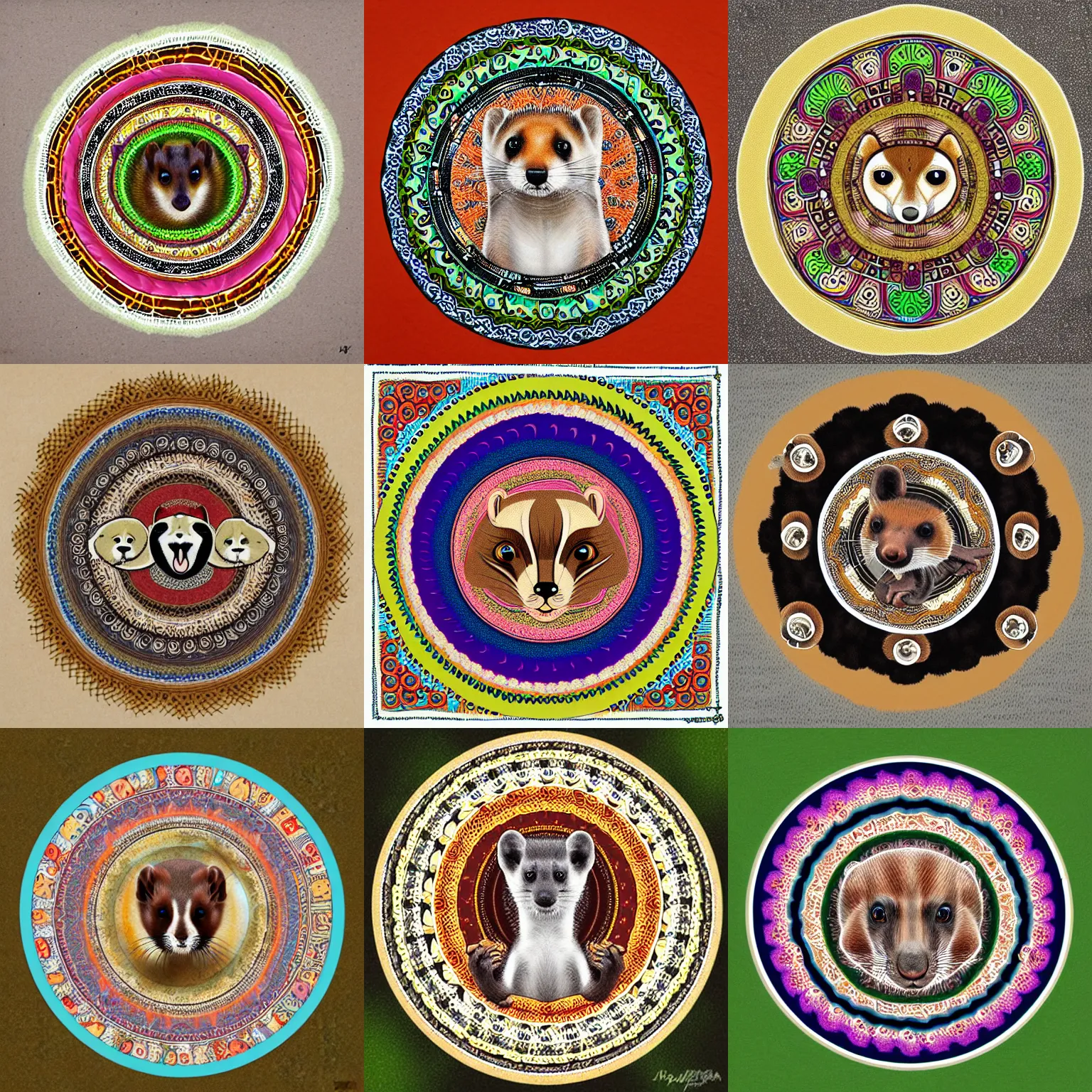 Prompt: weasel mandala