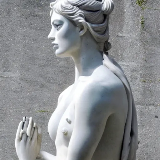 Prompt: margot robbie as a marble statue, female beauty
