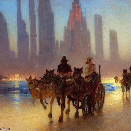 Image similar to gta : dubai, by gaston bussiere