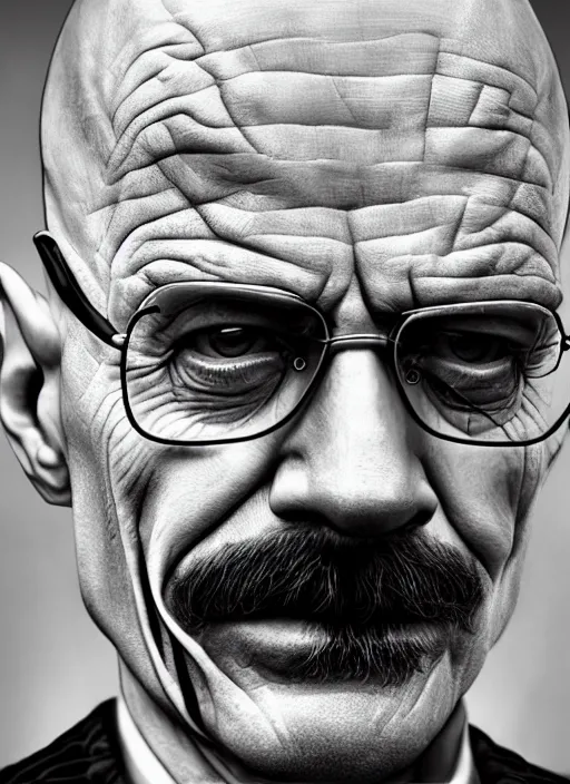 Prompt: photo of Walter White as the Joker by Lee Jeffries, detailed, award winning, Sony a7R, trending on artstation