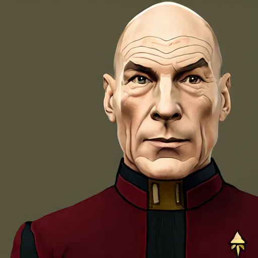 Prompt: portrait of jean luc picard in dishonored 2 style