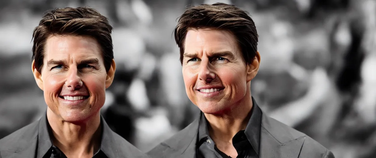 Prompt: A promotional photo of Tom Cruise; 90mm; f/1.4; extraordinary masterpiece!!!!