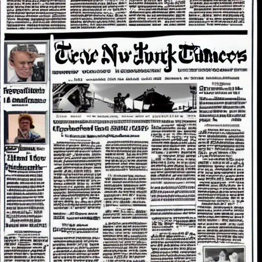 Prompt: front page of the New York Times on September 11th, 2001