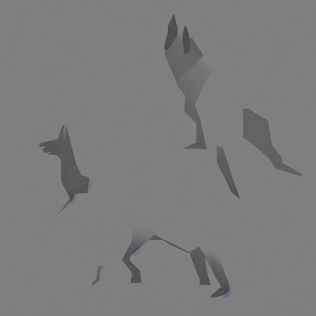 Image similar to illustration of chinese tangram of german shepherd silhouette, 2 d image