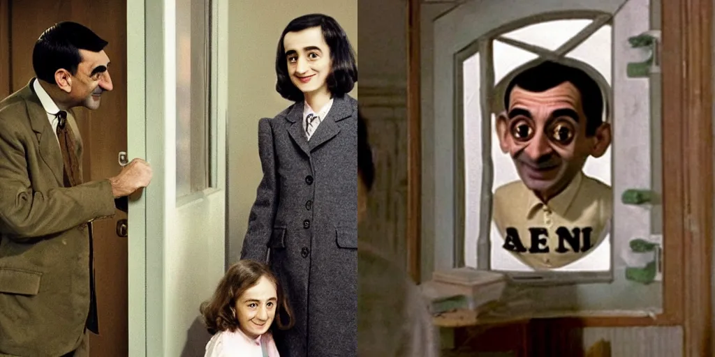 Prompt: mister Bean is Anne Frank