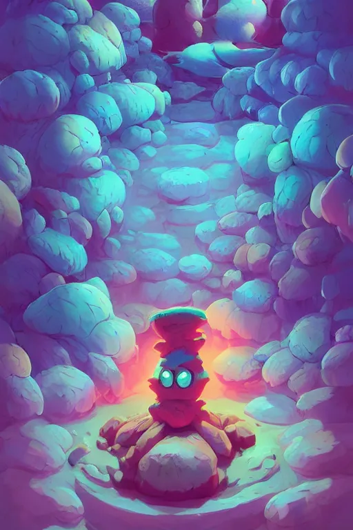 Image similar to smurf ghost creature animal sushi cristal very big eye roots cactus elemental flush of force nature micro world fluo fishscale, behance hd by jesper ejsing, by rhads, makoto shinkai and lois van baarle, ilya kuvshinov, rossdraws radiating a glowing aura global illumination ray tracing hdr