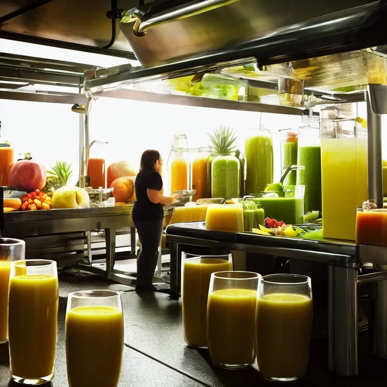 Image similar to an hd photo of the juicing room, national geographic, warm lighting, 1 6 k