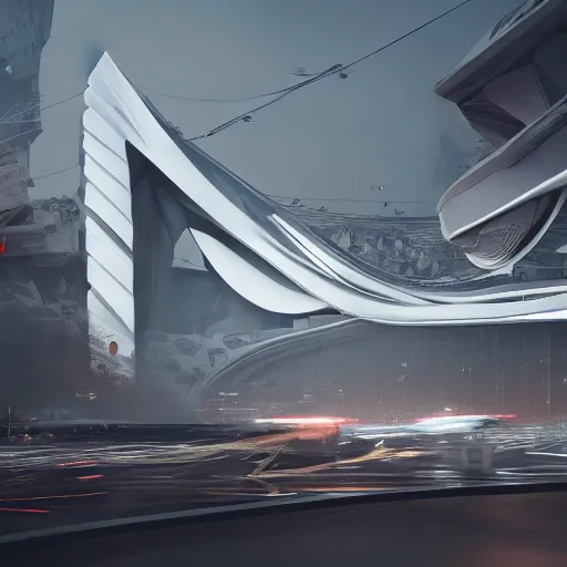 Image similar to sci-fi cars wall structure on the coronation of napoleon painting and digital billboard in the middle, unreal engine 5, keyshot, octane, artstation trending, ultra high detail, ultra realistic, cinematic, 8k, 16k, in style of zaha hadid, in plastic, dark, tilt shift,