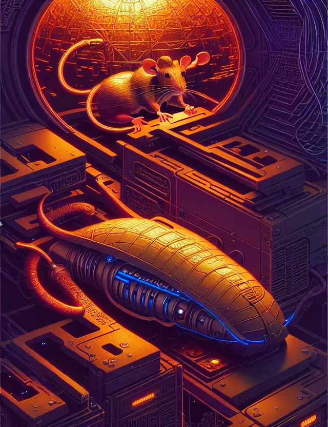 Prompt: complex detailed being of rat microbiologist, futuristic, tim hildebrandt, laurie greasley, victo ngai, bruce pennington, donato giancola, trending on artstation, very intricatecinematic composition, beautiful lighting, hyper detailed, 8 k, oil on canvas