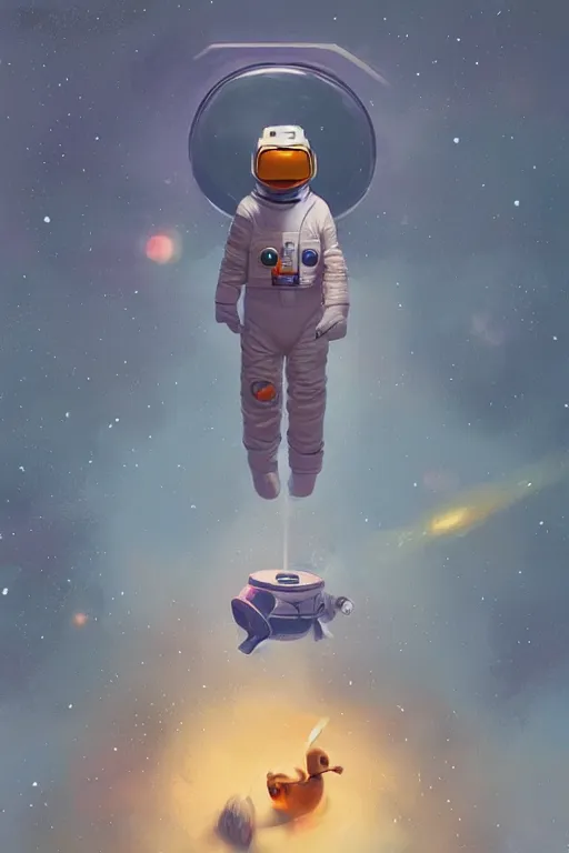 Prompt: Duck astronaut by Mandy Jurgens, digital painting, artstation, concept art, sharp focus, cinematic lighting, illustration, cgsociety