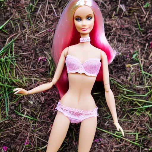Premium Photo  A barbie doll with a bra and a bra is shown.