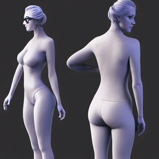 Prompt: 3D character model, woman, 3D render, digital art station, 8k
