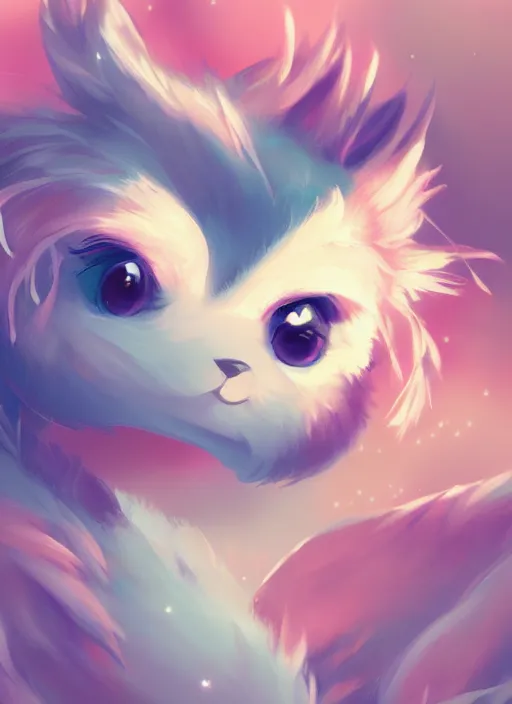 Prompt: adorable, brilliant, elegant, pastel texture, matte painting hyperpop cutest fuzzy furry portrait trending on pixiv