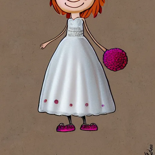 Image similar to cute cartoon woodlouse in a wedding dress