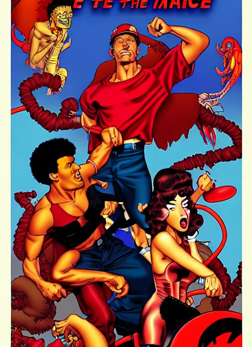 Prompt: rage against the machine, retro glam, digital painting by don bluth, frank cho, j scott campbell, oliva