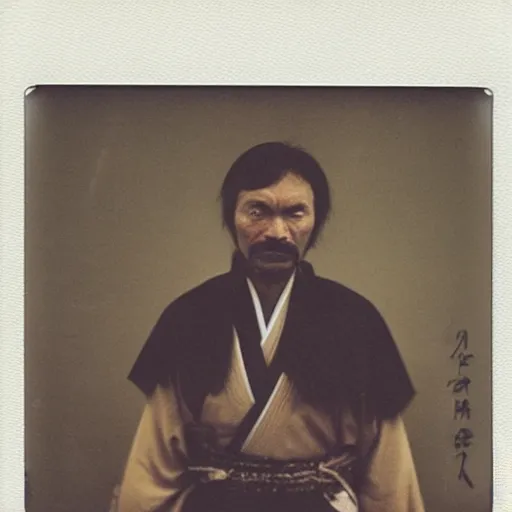 Prompt: polaroid of a samurai by Tarkovsky