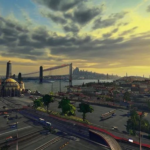 Prompt: istanbul like a gta 5, gta v, hyper realistic, grand theft auto,