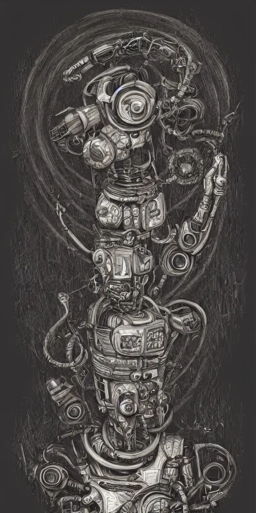 Image similar to a beautiful painting of robot by aaron horkey, trending on artstation