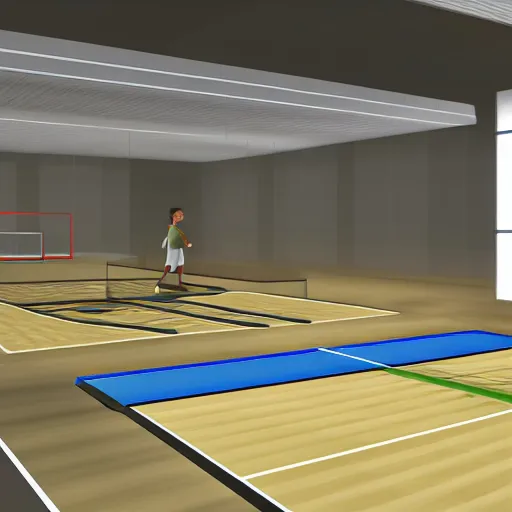 Image similar to wii sports : tennis : target practice liminal space, backrooms, free space, empty