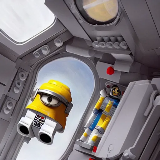 Prompt: lego astronaut minion in the spaceship by goro fujita, realism, sharp details, cinematic, highly detailed, digital, 3 d