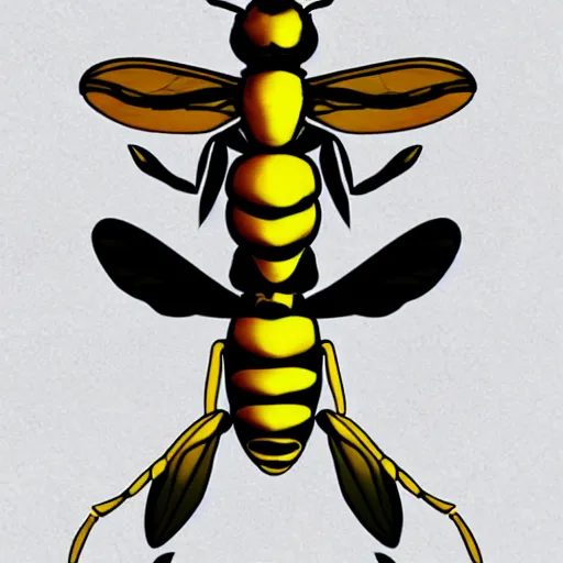 Prompt: humanization wasp