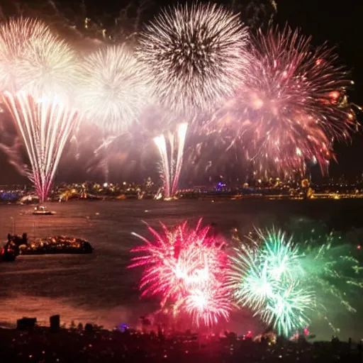 Image similar to a Dachshund as a dragon destroying new york city during 4th of July fireworks