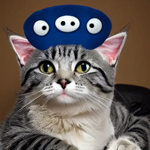 Image similar to magical cat wearing a silly hat