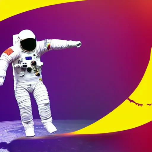 Image similar to A still cut of an astronaut Moonwalk dancing on the moon’s surface, kpop style colors, smokey background