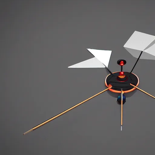 Prompt: a turntable with a needle on top of it, a low poly render by tim biskup, featured on polycount, computer art, sketchfab, rendered in maya, voxel art