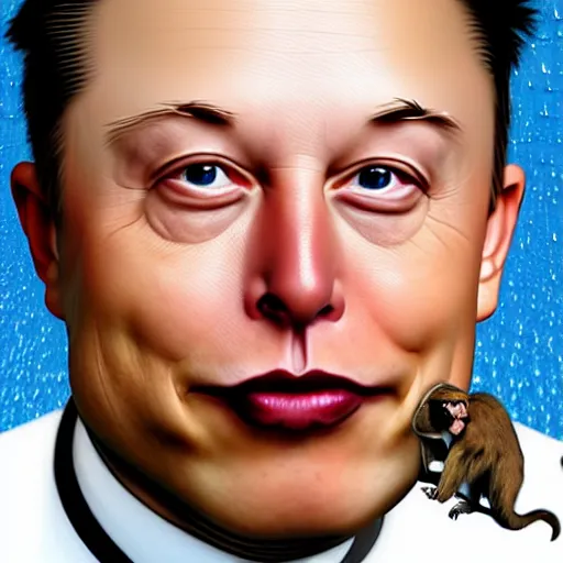 Image similar to face on elon musk on a monkey