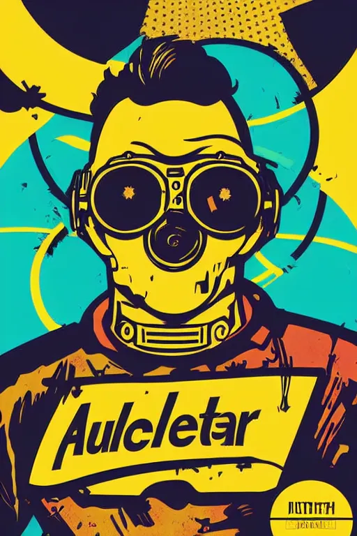 Image similar to fallout 7 6 retro futurist illustration art by butcher billy, sticker, colorful, illustration, highly detailed, simple, smooth and clean vector curves, no jagged lines, vector art, smooth andy warhol style