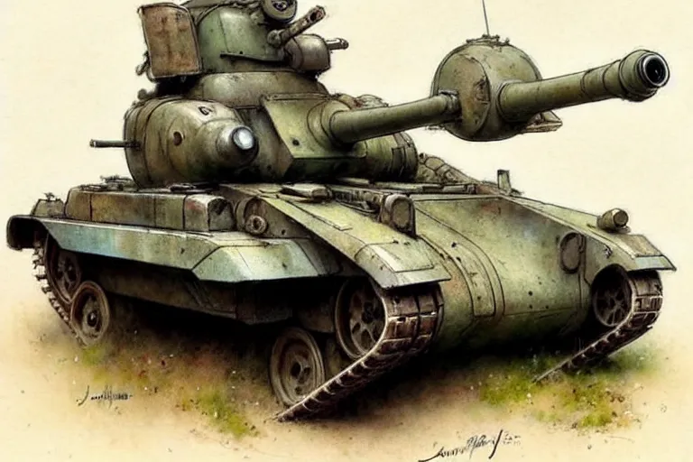 Image similar to (((((1950s retro army tank . muted colors.))))) by Jean-Baptiste Monge !!!!!!!!!!!!!!!!!!!!!!!!!!!