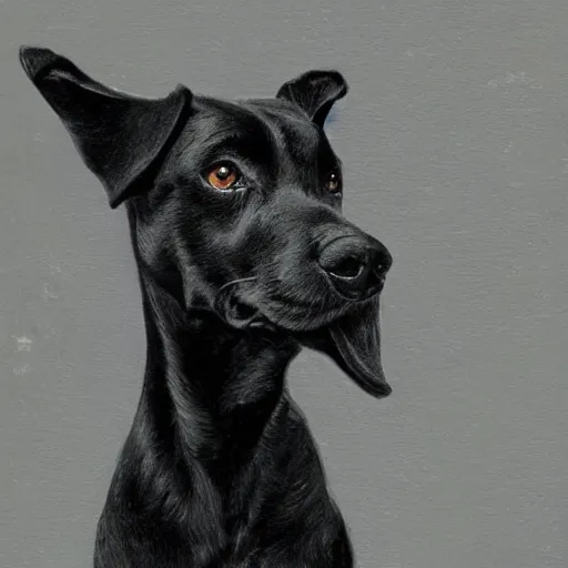 Prompt: black dog