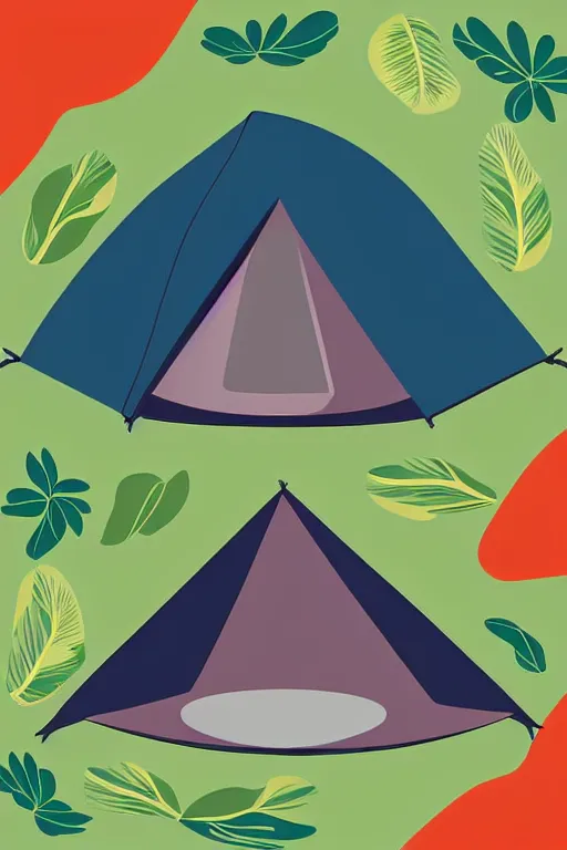 Image similar to minimalist boho style art of a tent, illustration, vector art