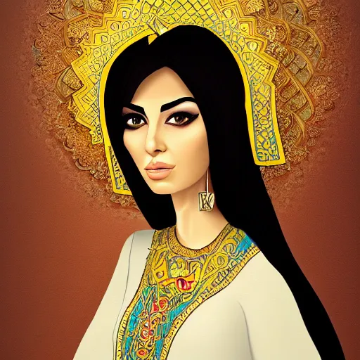 Image similar to Beautiful Portrait of a Persian Princess who is an architect, beautiful princess, Persian painting, architect, trending on artstation