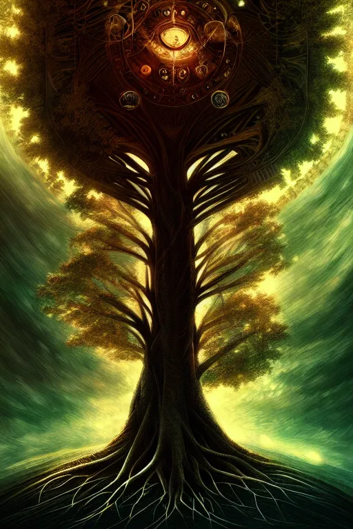 Prompt: tree of life, future, illustration, high quality, details, intricate, atmosphere, highly detailed, cinematic, digital painting, deviantart, cinematic, concept art