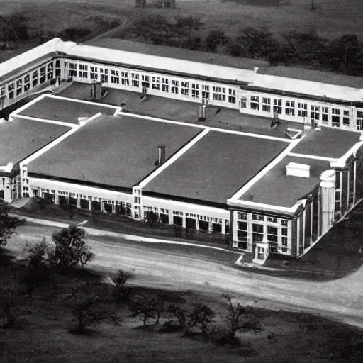 Prompt: a multi - acre, self - contained psychiatric hospital designed and built according to the kirkbride plan.