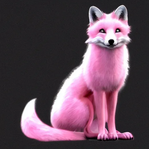 Image similar to pink fox, hyper realistic, 1 6 k, artstation,