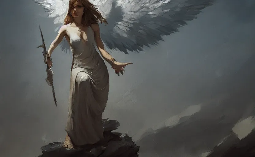 Prompt: A painting of an Angel trending on artstation in the style of Greg Rutkowski