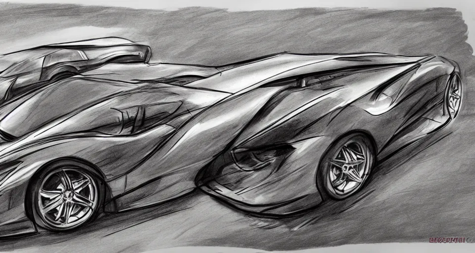 Image similar to An automotive sketch by Bertone, Marker sketch, ferrari style, automotive design