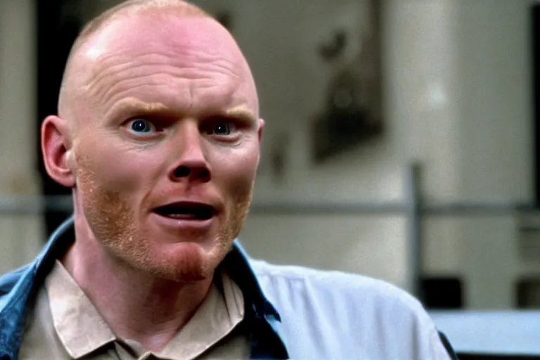 Image similar to a film still of Bill burr in patriot games, high quality