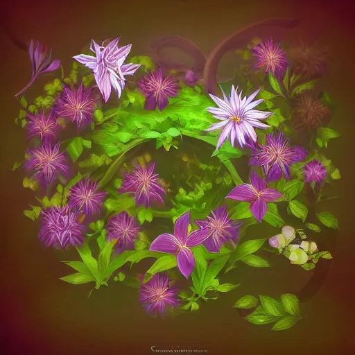 Image similar to clematis theme logo, clematis theme banner, clematis design, clematis in the deep sea, trending on artstation, warm light, lovely and cute, fantasy art, 8 k resolution